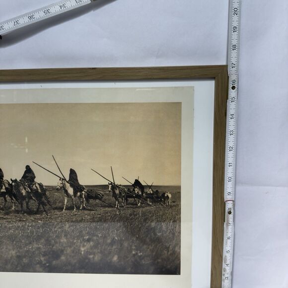 Edward S Curtis Travaux Piegan Vintage Print Native American Framed Art 21x17 - Picture 9 of 16